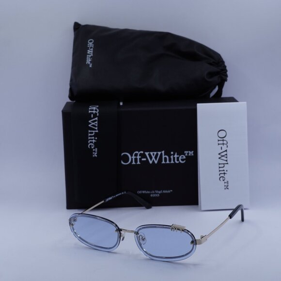 Off-White OERI13M MIAMI 7640 Oval Sunglasses – Gold/Blue main image 9
